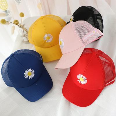 Hat Circumference 50-54cm Ins Little Daisy Embroidery Children Summer Sun Protection Baseball Cap