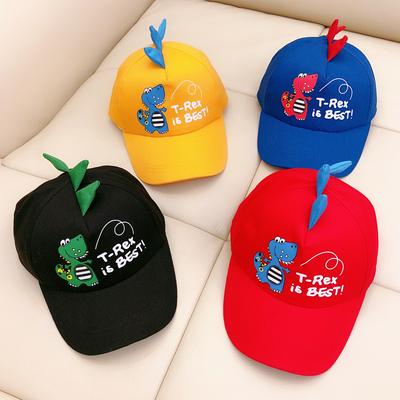 New Children's Hat Korean Cartoon Little Dinosaur Baseball Cap Boys and Girls Cute Wild Match Cap AB19