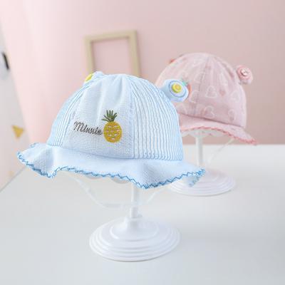 Hat Circumference 40-43cm Korean Cartoon Pineapple Pattern Baby Girl Infant Outdoor Sunscreen Princess Fisherman hat