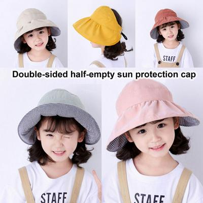 Double-sided Sun Protection Cap Wide Brim Baby Sun Hat All-match Casual Wear for Baby Girls