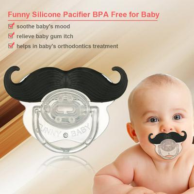 Funny Mustache Pacifier Silicone BPA Free Pacifier for Baby Infant Newborn