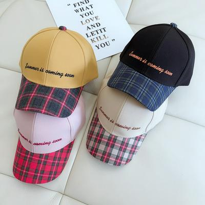 New Children's Hat Korean Letter Caps Fashion Wild Match Lattice Baseball Cap AB48