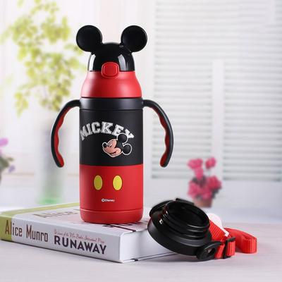 380ML Spot Dual-Purpose Handle with Cute Children's Insulation Pipette Cup Stainless Steel Mickey Water Bottle Disney Mickey Minnie 12 hours Keep Warm