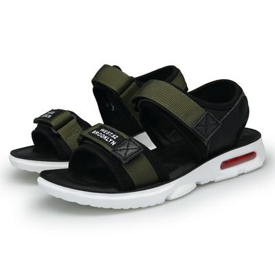 Boy's Open Sandals Non-slip Two-strap Beach Shoes Size 26 to 37(Green)