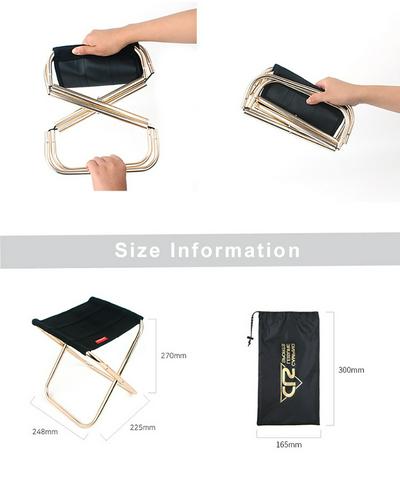 Mini Camp Stool Portable Folding Chair Foldable Outdoor Chairs for Travelling, Camping, Hiking