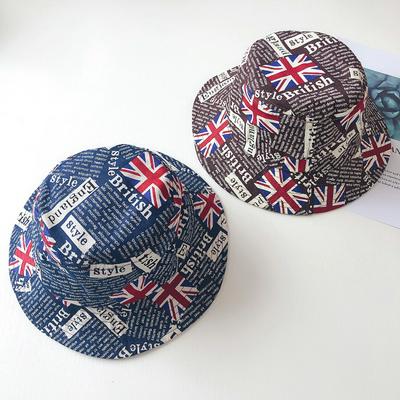 Children's Floppy Cap Stylish Cotton Sun Hat with Letters and Pattern