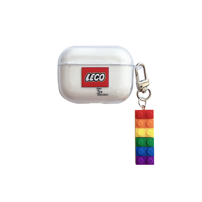 LEGO Letter Pattern with Building Blocks Pendant TPU Protective Bluetooth Earphone Charging Case Cover Skin for Apple Airpods 3 / Airpods Pro