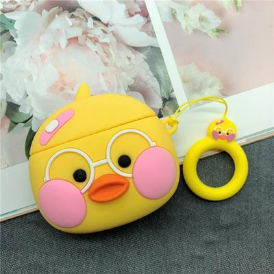 Cute 3D Cartoon Ins Little Yellow Duck Pattern Shockproof Silicone Protective 3 Generation Bluetooth Wireless Earphone Charging Case Cover Skin for Apple Airpods