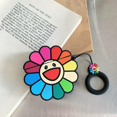 Silicone Sunflower Airpods 1/2 Case Keychain AirPod Earbud Charging Bluetooth Earphone Protective Cover Case 