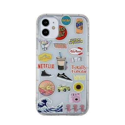 Milk Tea Shoes Small Sofa Pattern Shockproof Transparent Soft TPU Back Cover Case for iPhone 12 (6.1)