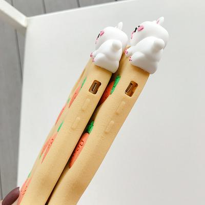 Cartoon Little Carrot Rabbit Pattern Anti-Scratch Shockproof Soft Silicone with Lanyard Back Cover Case for iPhone 11 Pro Max (6.5)