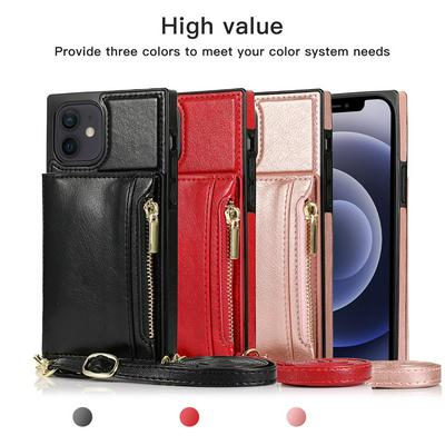 Fashion Crossbody Type Multi-purpose Zipper Drop Protection Flip Card Slots PU Leather Wallet Phone Case for iPhone 11(6.1)