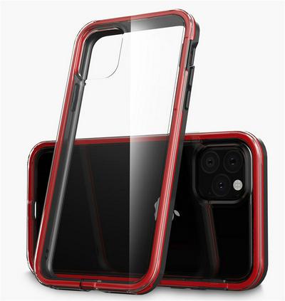 3 in 1 Military Industry Shockproof Anti-Scratch Transparent PC Back + Soft TPU + PC Oil Injection Hybrid Back Cover for iPhone 11 6.1