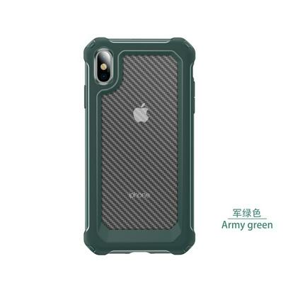 2 in 1 Shockproof Anti-Scratch Carbon Fiber Hard PC + Bayer Soft TPU Back Cover Protective Case for iPhone XR 6.1