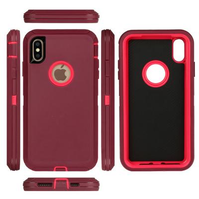 3 in 1 Detachable Shockproof Hard PC Front Frame + Soft Silicone Inner + Hard PC Rear Shell Hybrid Back Cover Case for iPhone Xs Max 6.5