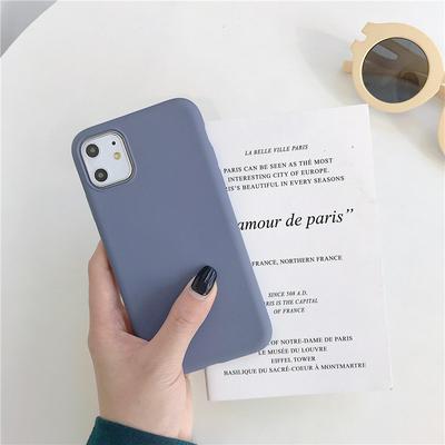 Solid Color Shockproof Liquid Soft Silicone Back Cover Protective Case for iPhone 11 Pro 5.8