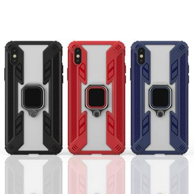 Iron Warrior Shockproof PC + TPU Protective Case for iPhone Xs Max 6.5, with Ring Holder
