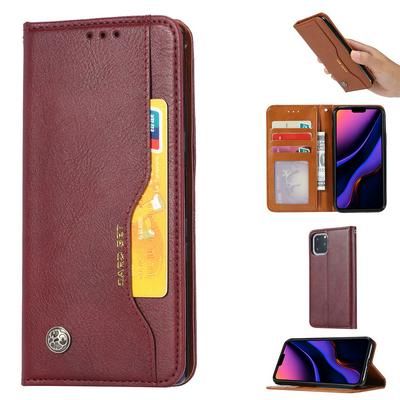 For iPhone Pro (5.8) Classic Knead Skin Pattern Magnetic Closure Anti-drop Flip Leather Case with Card Slot