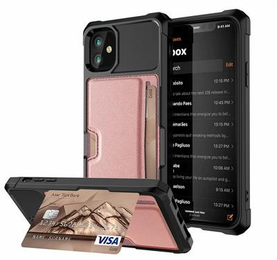 Phone Case with Card Holder for Apple iPhone 11 Pro, Bumper-reinforced Phone Cover with Card Slots