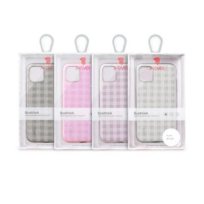 X-LEVEL Scottish Series Grid Texture TPU + PC + Split Leather Hybrid Back Cover Case for iPhone 11 Pro 5.8