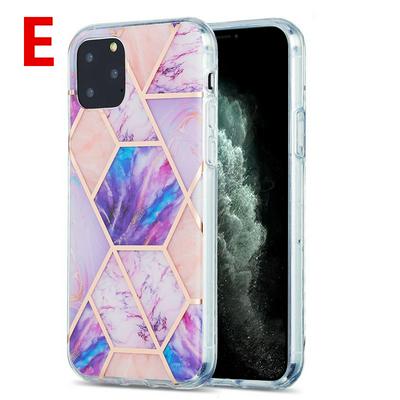 Electroplating Double-sided IMD Stitching Marble Anti-fall Anti-fingerprint Soft TPU Back Cover Phone Case for iPhone 11 Pro(5.8)