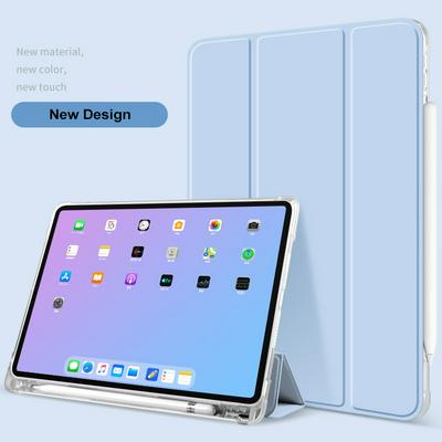 Tri-fold Lightweight Drop Resistant Smart Auto Sleep Wake PU Leather +TPU Tablet Protective Cover with Pen Slot for iPad Air 4 10.9(2020)