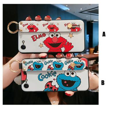 Cartoon Pattern with Wrist Strap and Stand Support Anti-Scratch TPU Back Cover Case for iPhone 7 / 8