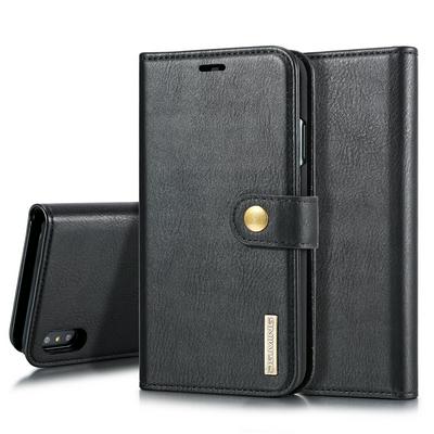 DG.MING Wallet Style PU Leather + Detachable PC Card Holder with Stand and Buckle Case for iPhone Xs Max 6.5