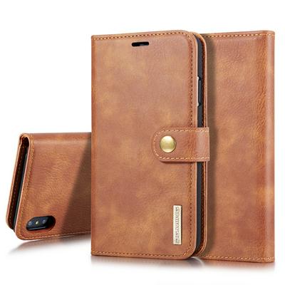 DG.MING Wallet Style PU Leather + Detachable PC Card Holder with Stand and Buckle Case for iPhone Xs Max 6.5