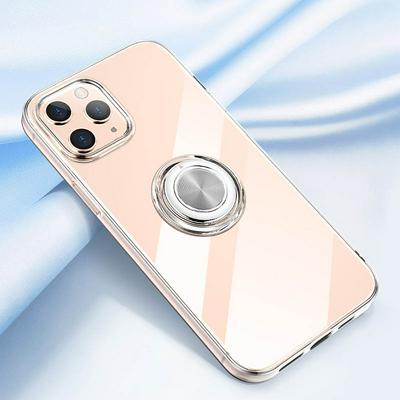 Solid Color Anti-Drop Anti-Scratch with Ring Bracket Soft TPU Back Cover Protective Case for iPhone 12 (5.4)