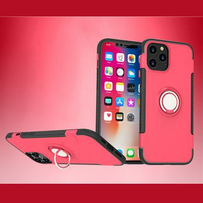 For iPhone 12 mini(5.4) Shockproof Armor Four Corners Thickened Anti-drop TPU Back Cover Case with Invisible Ring Bracket 
