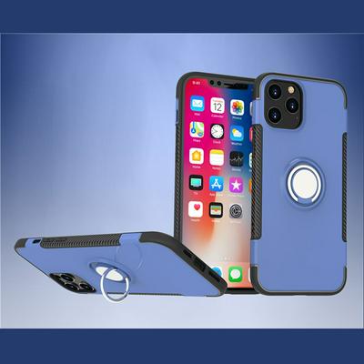 For iPhone 12 Pro Max(6.7) Shockproof Armor Four Corners Thickened Anti-drop TPU Back Cover Case with Invisible Ring Bracket 