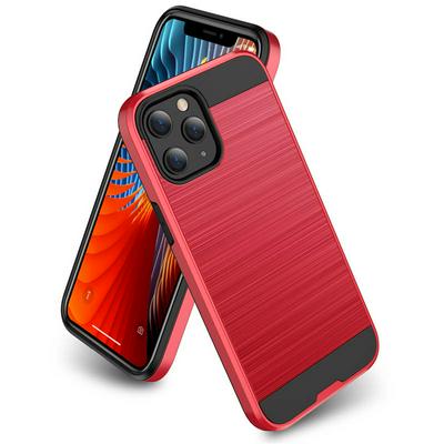 Brushed 2 in 1 Detachable Shockproof Hard PC + Soft TPU Back Cover Protective Case for iPhone 12 Pro Max (6.7)