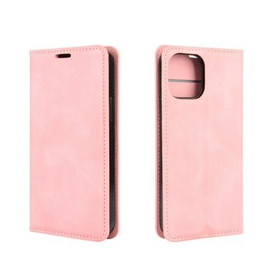 Solid Color Pattern Side Flip Type Scratch Resistant Frosted PU Leather Phone Cover with Card Slots for iPhone 12(5.4)