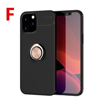 Metal Ring Bracket Anti-fall Scratch Resistant Soft TPU Back Cover Phone Case for iPhone 12 Pro Max(6.7)