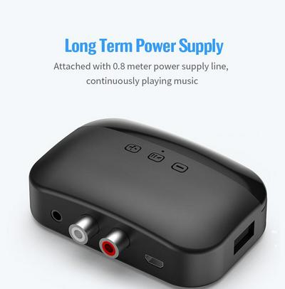 B20 Bluetooth Adapter Bluetooth 5.0 Receiver 3.5mm Stereo AUX Jack USB Smart Audio Receiver Wireless Adapter for Car Speaker