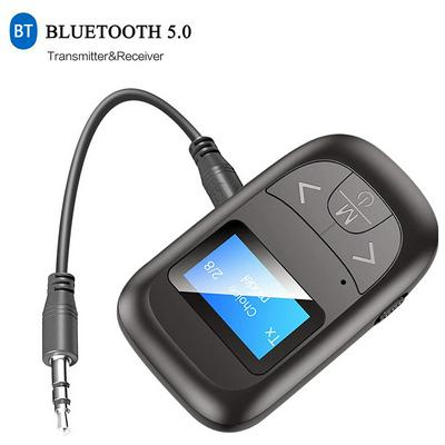 3.5mm AUX USB Stereo Music Wireless Adapter T14 Bluetooth 5.0 Audio Transmitter Receiver Adapter with LED Display