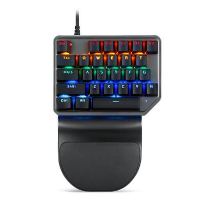 MOTOSPEED K27 Keys Colorful Backlit Single Hand Mechanical Feel Left Hand Game Keyboard for Tablet Laptop PUBG Gamepad Controller Gaming Keyboard Mouse Converter Bluetooth 5.0 Adapter Plug and Play