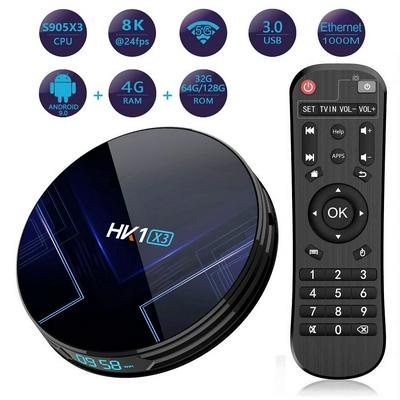 HK1 X3 S905X3 Android 9.0 TV BOX Set-top Box 4Gb DDR3 Dual 2.4G&5G Wifi Bluetooth 4.0 4K HD Media Player