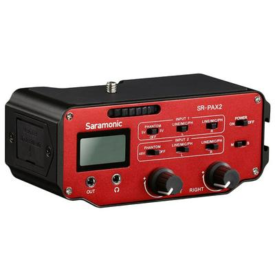 Saramonic SR-PAX2 Audio Mixer Adapter Preamplifier Two Xlr and Two 3.5Mm Jack Interface for Dslr Camera Microphone