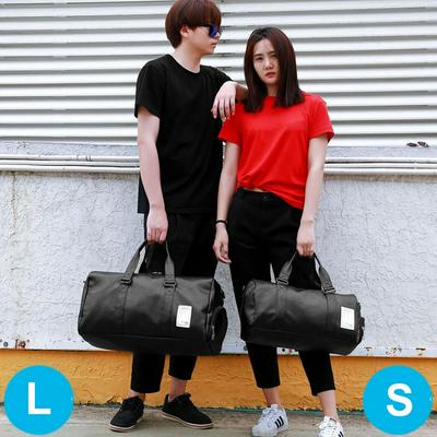 PU Leather Duffel Bag Sports Gym Bag with Shoes Compartment for Men and Women