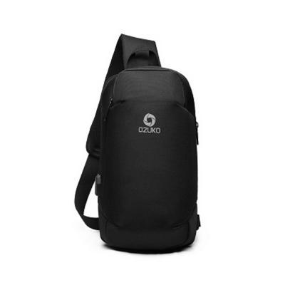 Men's Korean Version Casual Fashion Chest Bag USB Oxford Cloth Waterproof Shoulder Crossbody Bag