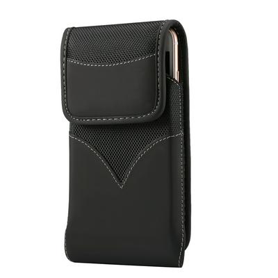 Vertical Belt Phone Holder Oxford Cloth Flap Phone Pouch for 5.5inch to 6.3inch Phones