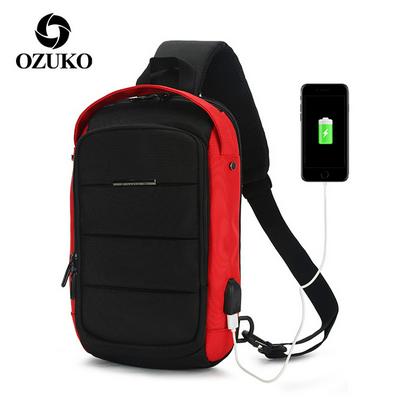 Men's Waterproof Crossbody Bag Casual Sports Shouder Bag with USB Port