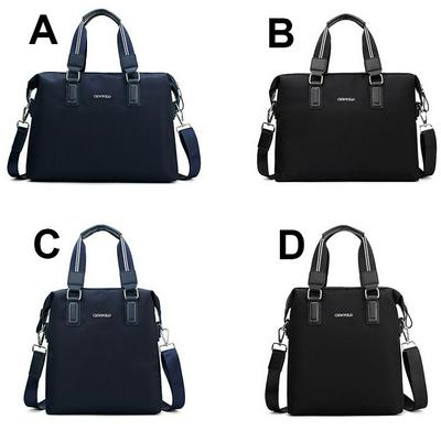 Men's Casual Briefcase Travel Shoulder Bag with Touch Fastener Handle 
