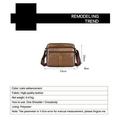 Genuine Leather Business Men's Bag Shoulder Bag Men's Crossbody Bag Leather Casual Back Bag