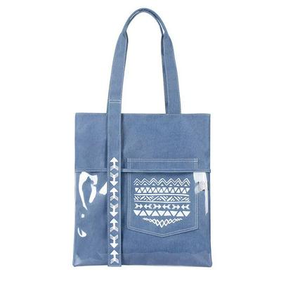 Women's Denim Tote Bag Large Capacity Ethnic Casual Grocery Bag