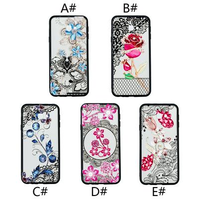 Diamond Studded 3D Colored Painting Lace Pattern TPU Back Cover Case for Samsung Galaxy J4+ / J4 Plus 2018