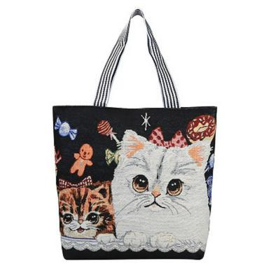 Fashion Ethnic Style Shopping Bag Women's Large-capacity Handbag Student Embroidered Canvas Bag
