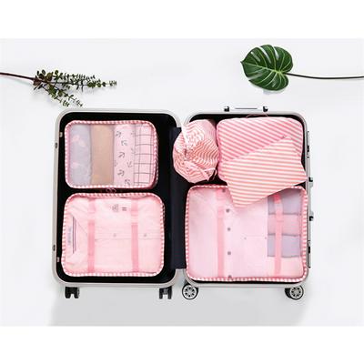 6Pcs / Set Korean Style Travel Oxford Waterproof Portable Wash Makeup Clothes Underwear Magazine Arrangement Cube Luggage Storage Bag Organizer 